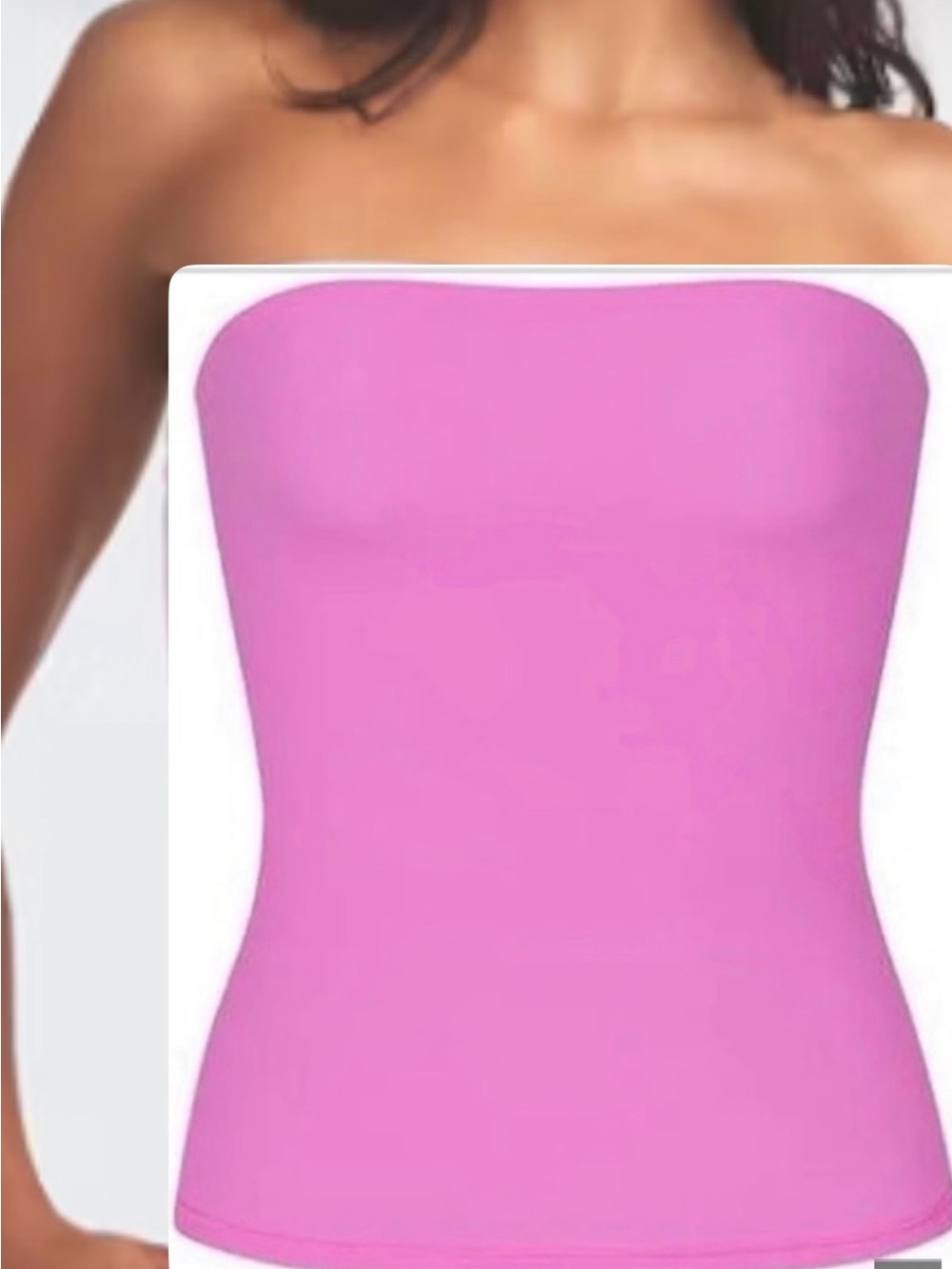 SKIMS Strapless Tube One-Piece in Bright Pink